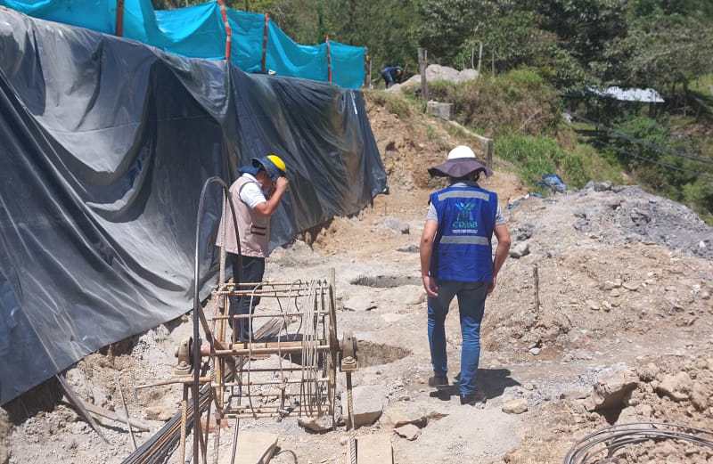 CDMB construye obra de estabilización para la protección de la quebrada Carrizal en la vía Suratá- Cachirí